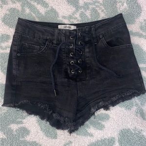 Black Jean Shorts